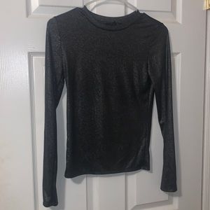 Forever 21 Long Sleeve Silver Top